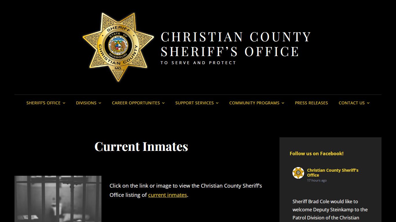 Current Inmates – CHRISTIAN COUNTY SHERIFF’S OFFICE